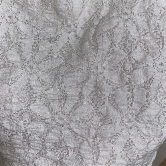 Free People Tea Time Round Neck Long Puff Sleeve Lace Top in white size XXS - Picture 12 of 16